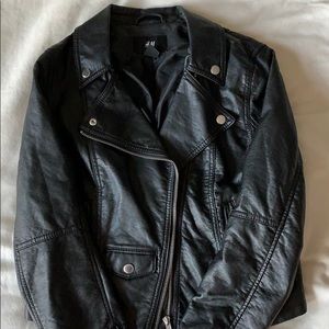 H&M leather crop jacket